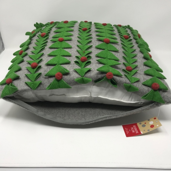 Wool Blend Felt 3D Christmas Tree Throw Pillow - Picture 5 of 5